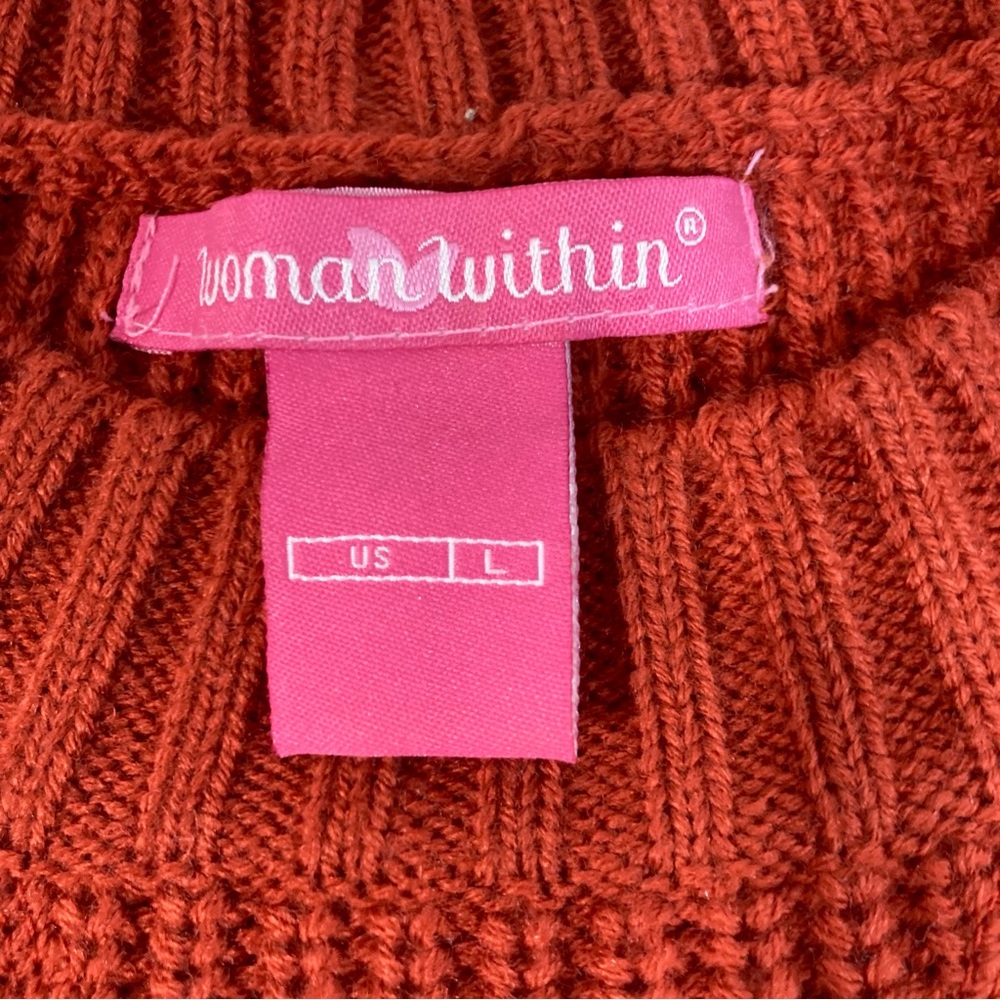 ✨ Woman Within Tunic Sweater Size L Burnt Orange Cozy Fall Staple ✨ - Picture 7 of 13
